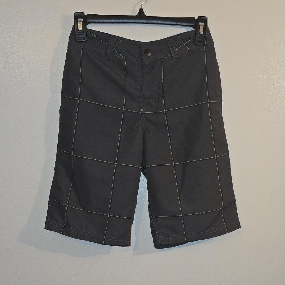Tony Hawk Kids Dark Gray Grid Swim Trunks LOT-M